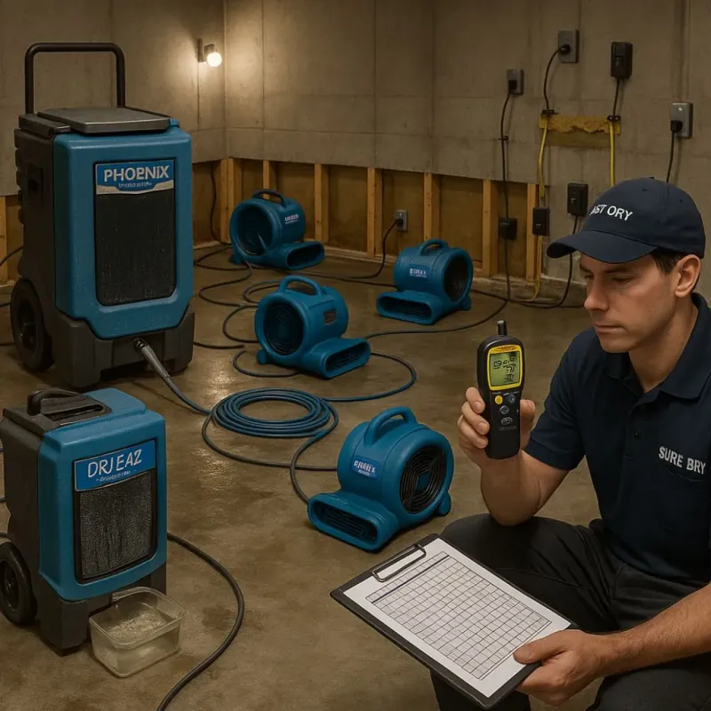 Structural Drying and Dehumidification process in Mountainhome, PA